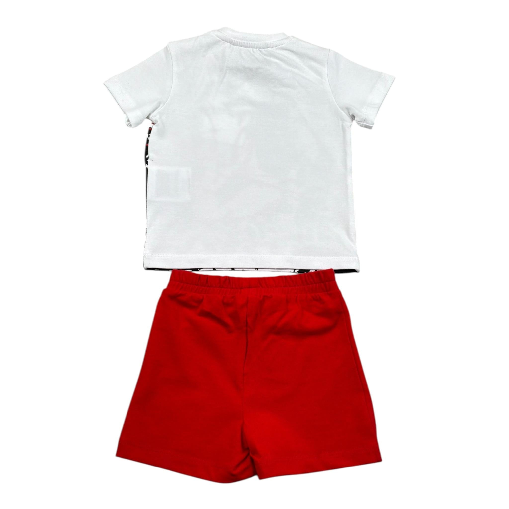 Iceberg Completo 2 Pezzi T-Shirt-Bermuda Bicolore per Neonato CCICE5103NX BIANCO/ROSSO ICEBERG 