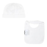 Moschino Set Cappello-Bavetta Tinta Unita per Neonato MUY081X BIANCO MOSCHINO 