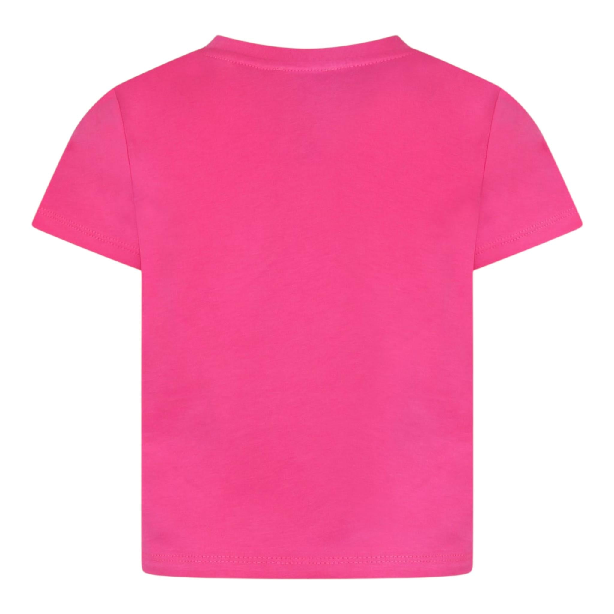 Kenzo T-Shirt Girocollo Tinta Unita con Stampa per Bambina K61054 ROSA KENZO 