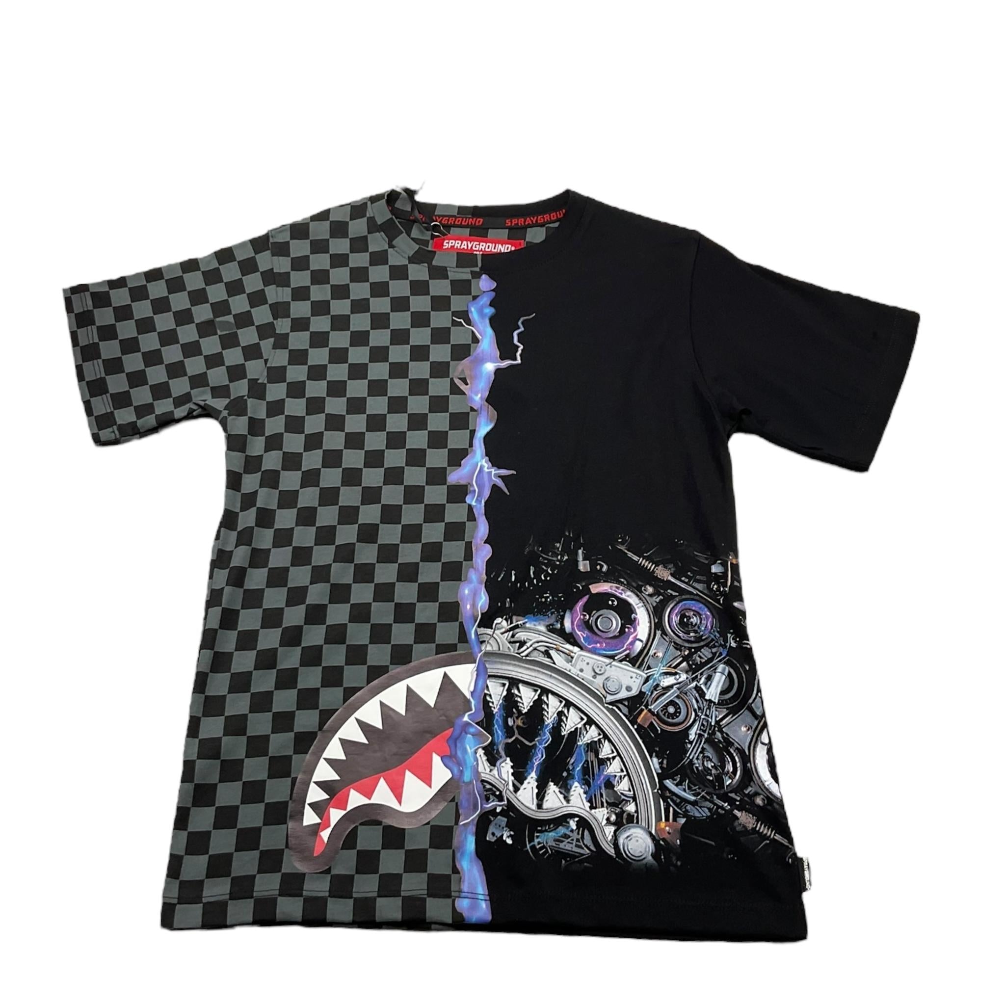 SPRAYGROUND t-shirt girocollo tinta unita con stampa Nero per Bambino SPY918 NERO SPRAYGROUND 