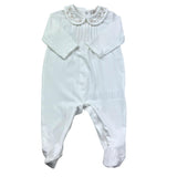 Le Bebe Tutina Manica Lunga Tinta Unita con Colletto per Neonata LBG6304 BIANCO LE BEBE 