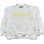 Just Cavalli Felpa Chiusa Girocollo Tinta Unita con Logo per Bambino JGP26002FE BIANCO JUST CAVALLI 