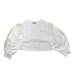 Dondup Felpa Girocollo Tinta Unita con Brillantini per Bambina DFFE016 BIANCO DONDUP 