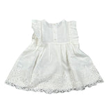 Juliana Abito tinta unita con Ricami Bianco per Neonata 25144 BIANCO JULIANA 