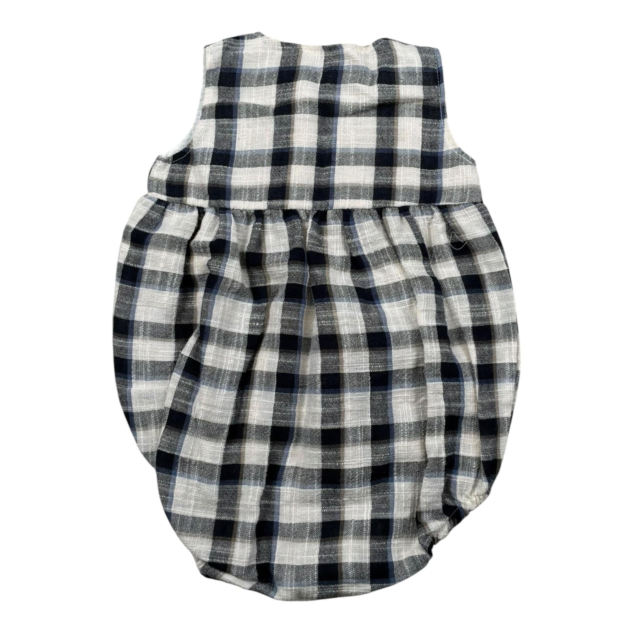 Lalalu' Pagliaccetto Bicolore con Fantasia A Quadri per Neonata PAL06P BLU LALALU' 