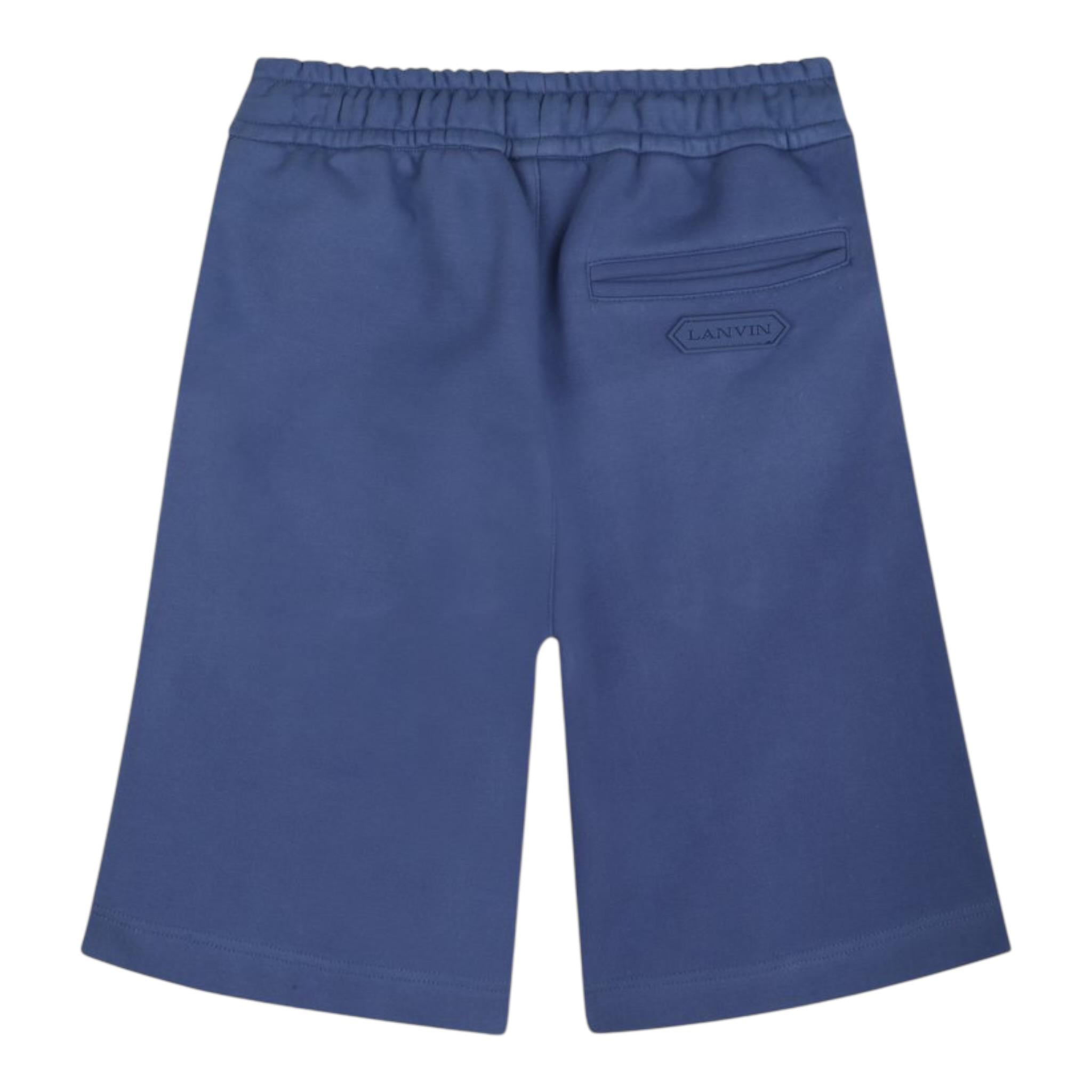 Lanvin Bermuda Tuta Tinta Unita con Logo per Bambino N30229 BLU LANVIN 