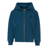 Calvin Klein Felpa Tinta Unita con Zip E Cappuccio per Bambino IB0IB02379 BLU CALVIN KLEIN 