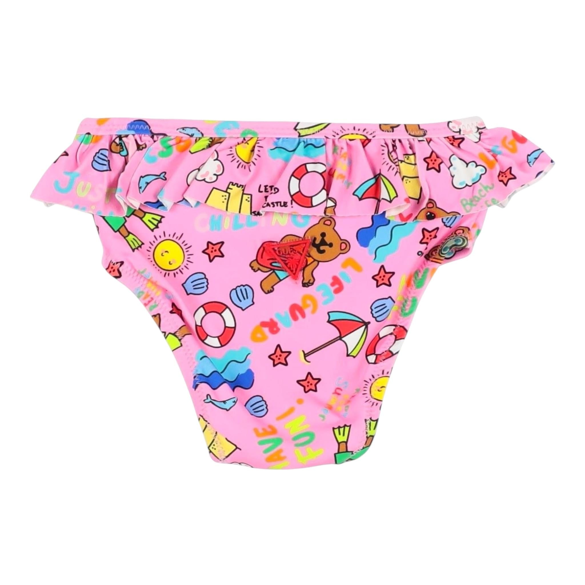 Guess Costume Mutadina Tinta Unita con Stampe per Neonata A3GZ03MP004 ROSA GUESS 