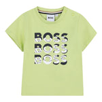 Boss T-Shirt Girocollo Tinta Unita con Logo per Neonato J52113 VERDE BOSS 