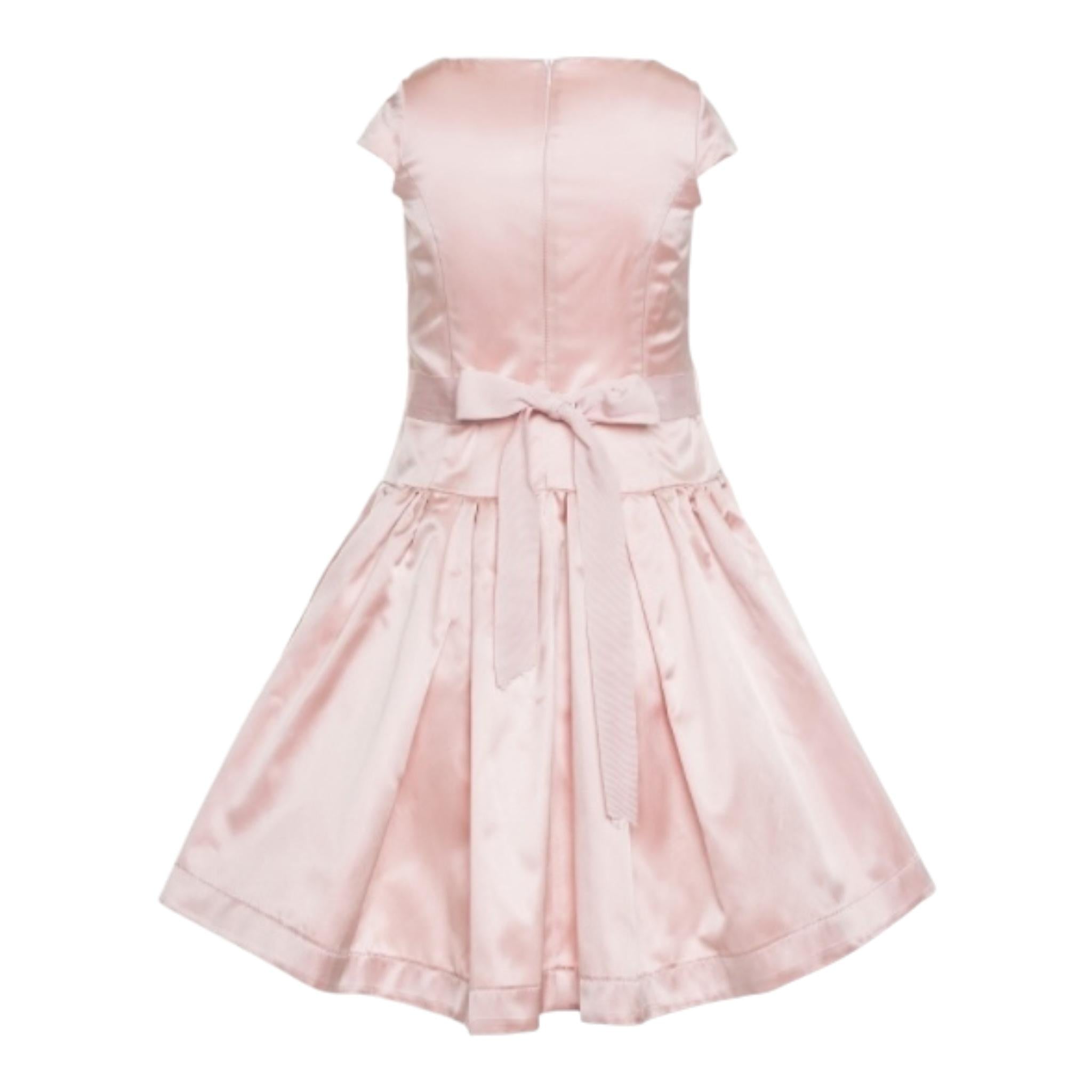 Monnalisa Abito Cerimonia Tinta Unita con Ricami per Bambina 7119919 ROSA MONNALISA 