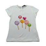 J.O. Milano T-Shirt Girocollo Tinta Unita con Stampa per Neonata 576Q5 BIANCO J.O. MILANO 