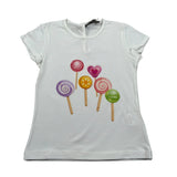 J.O. Milano T-Shirt Girocollo Tinta Unita con Stampa per Neonata 576Q5 BIANCO J.O. MILANO 