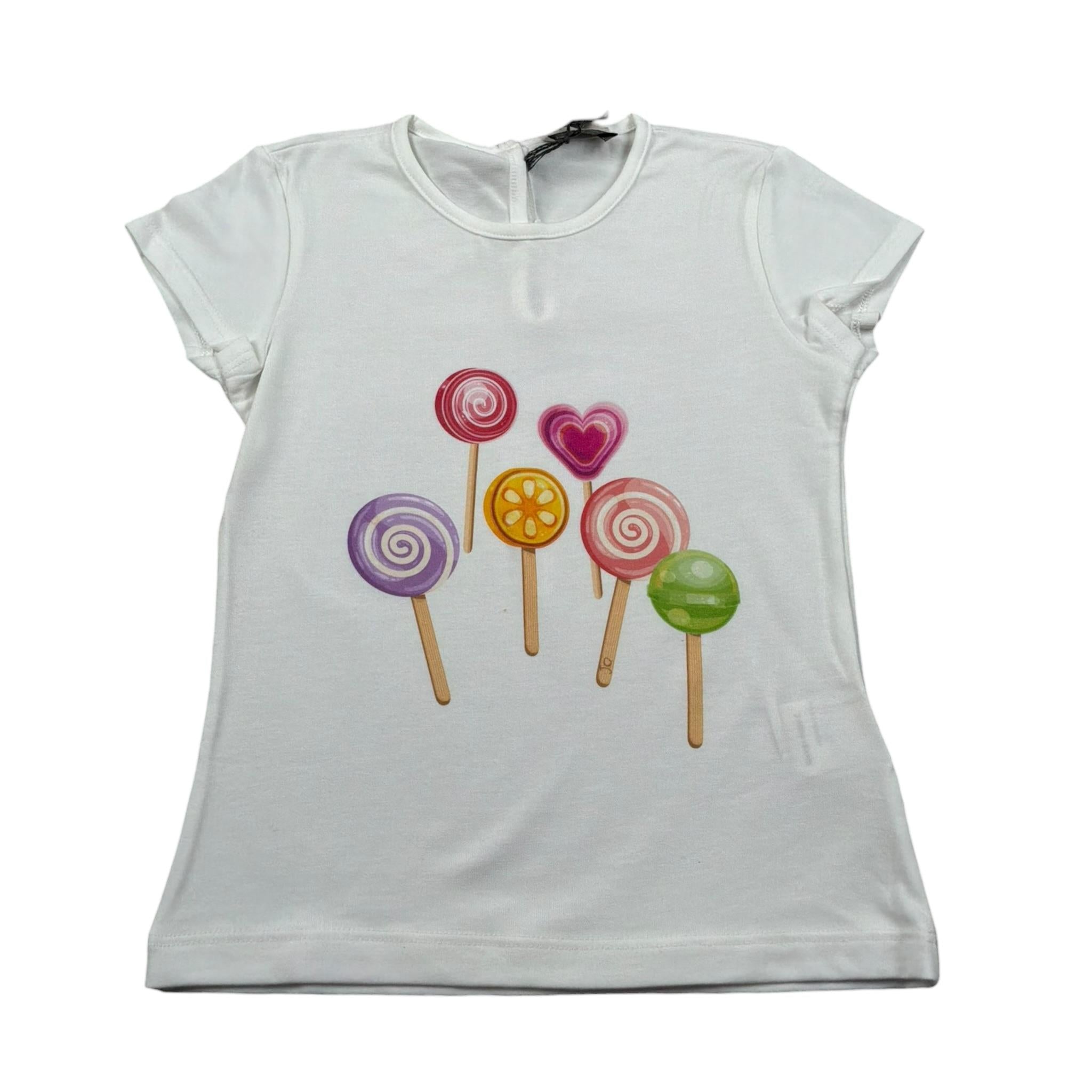 J.O. Milano T-Shirt Girocollo Tinta Unita con Stampa per Neonata 576Q5 BIANCO J.O. MILANO 