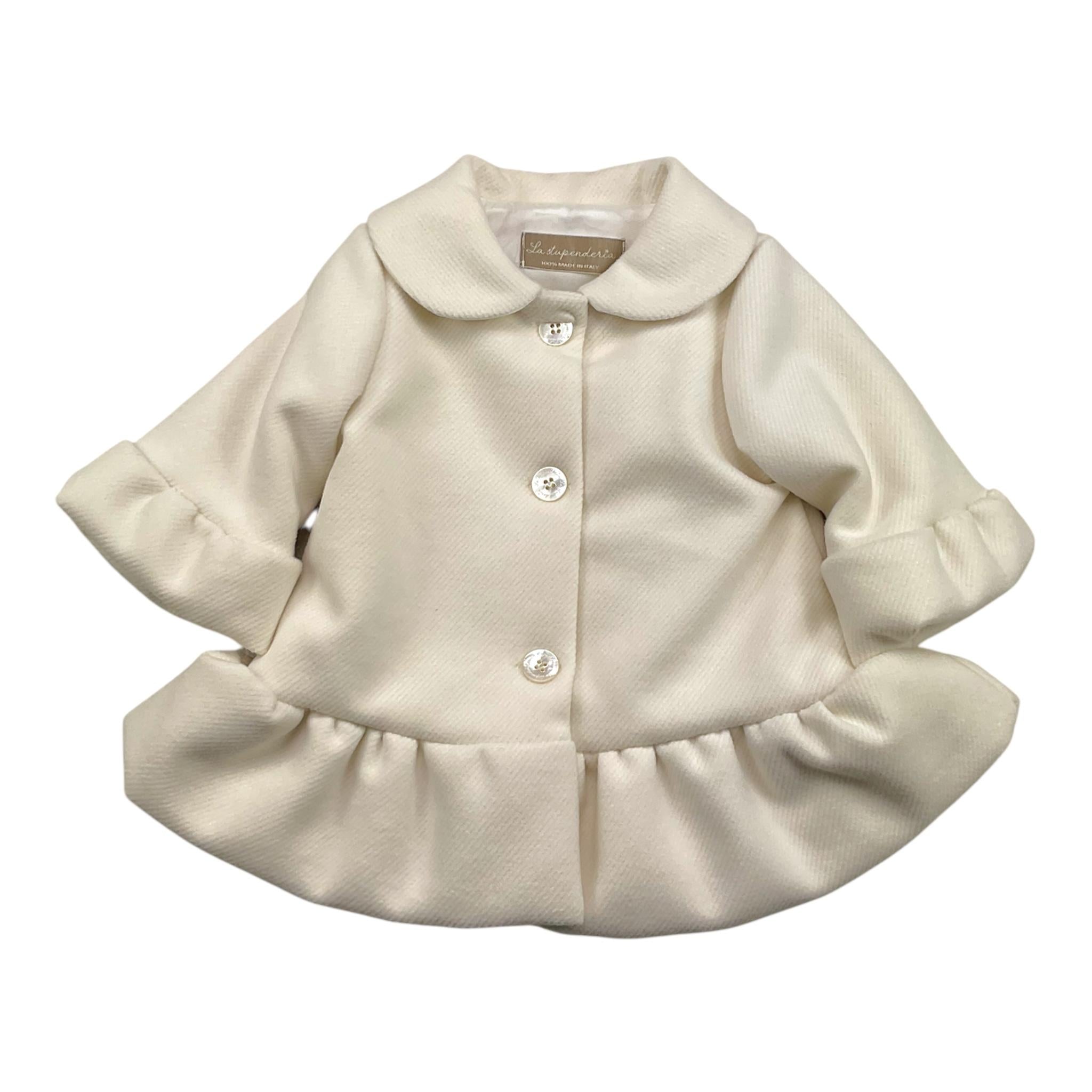 LA STUPENDERIA giubbino tinta unita con bottoni Panna per Neonata TCGB22 PANNA LA STUPENDERIA 