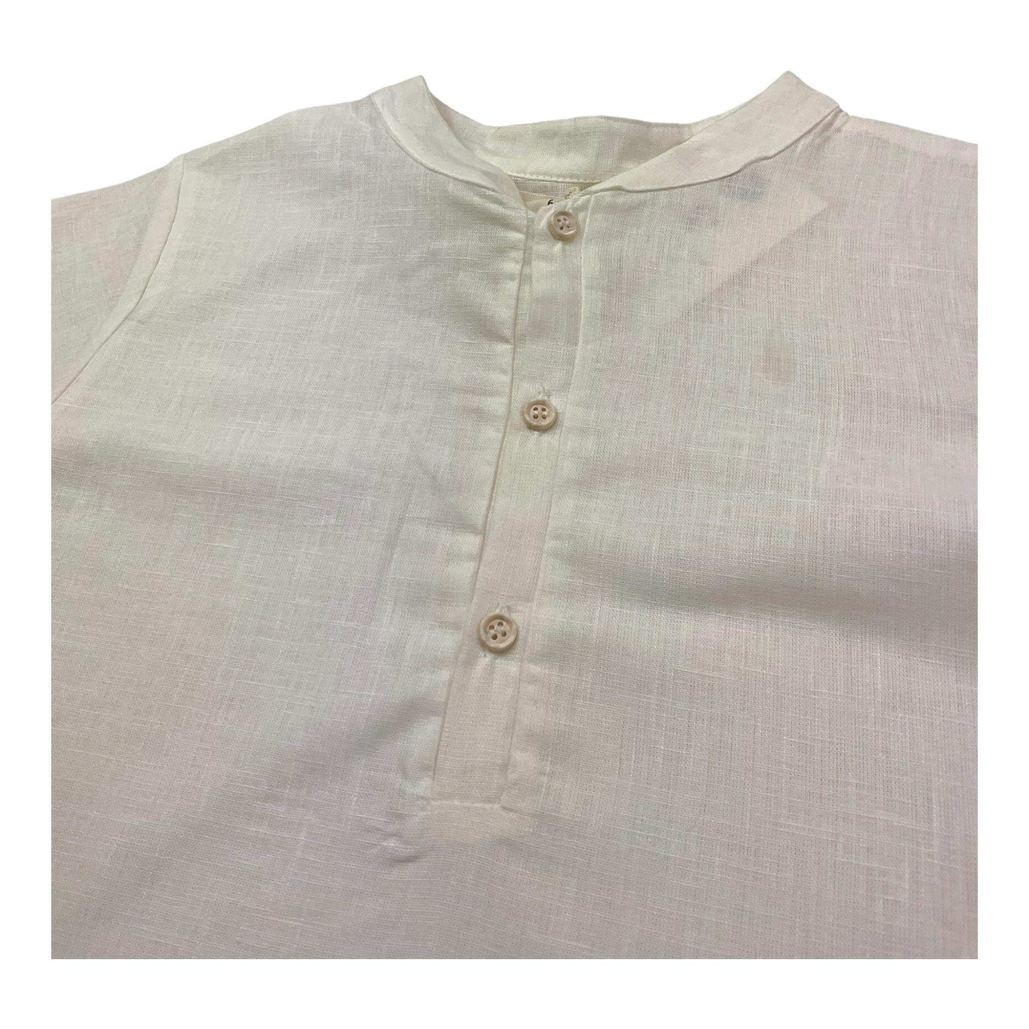 Petit Indi camiciaMezza Manica Girocollo Tinta Unita  per Bambino SS25BK7120 BIANCO PETIT INDI 