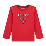Guess Shirt Girocollo Tinta Unita con Stampa per Neonato N841I24K8HM0 ROSSO GUESS 