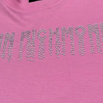 John Richmond T-Shirt Tinta Unita con Brillantini per Bambina RGP26199TS ROSA JOHN RICHMOND 