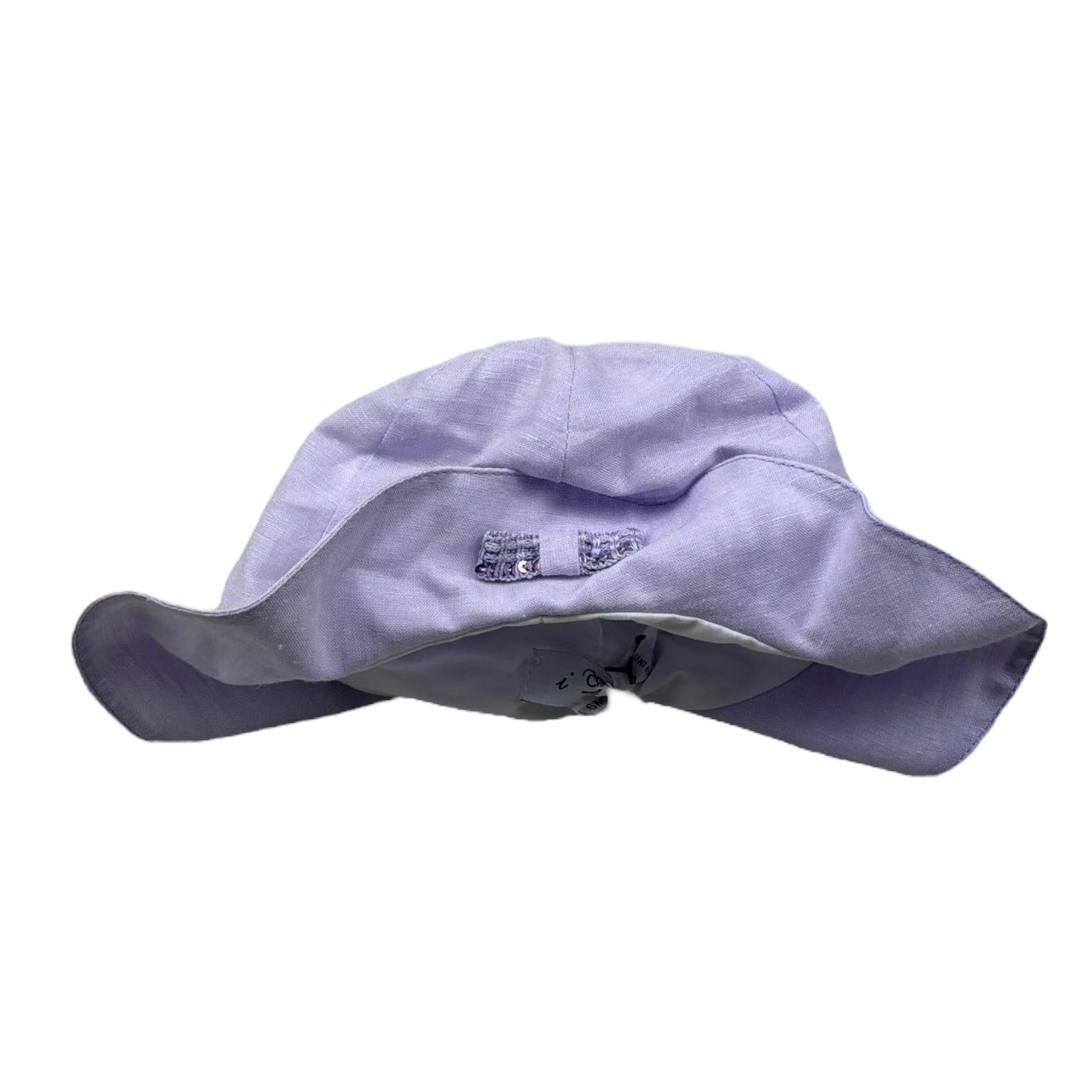 I Delfi Cappello Tinta Unita con Ricamo per Neonata 25P5069 LILLA I DELFI 