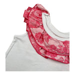 Mariuccia Canotta Tinta Unita con Colletto Rouches per Bambina MMBC381 BIANCO MARIUCCIA 