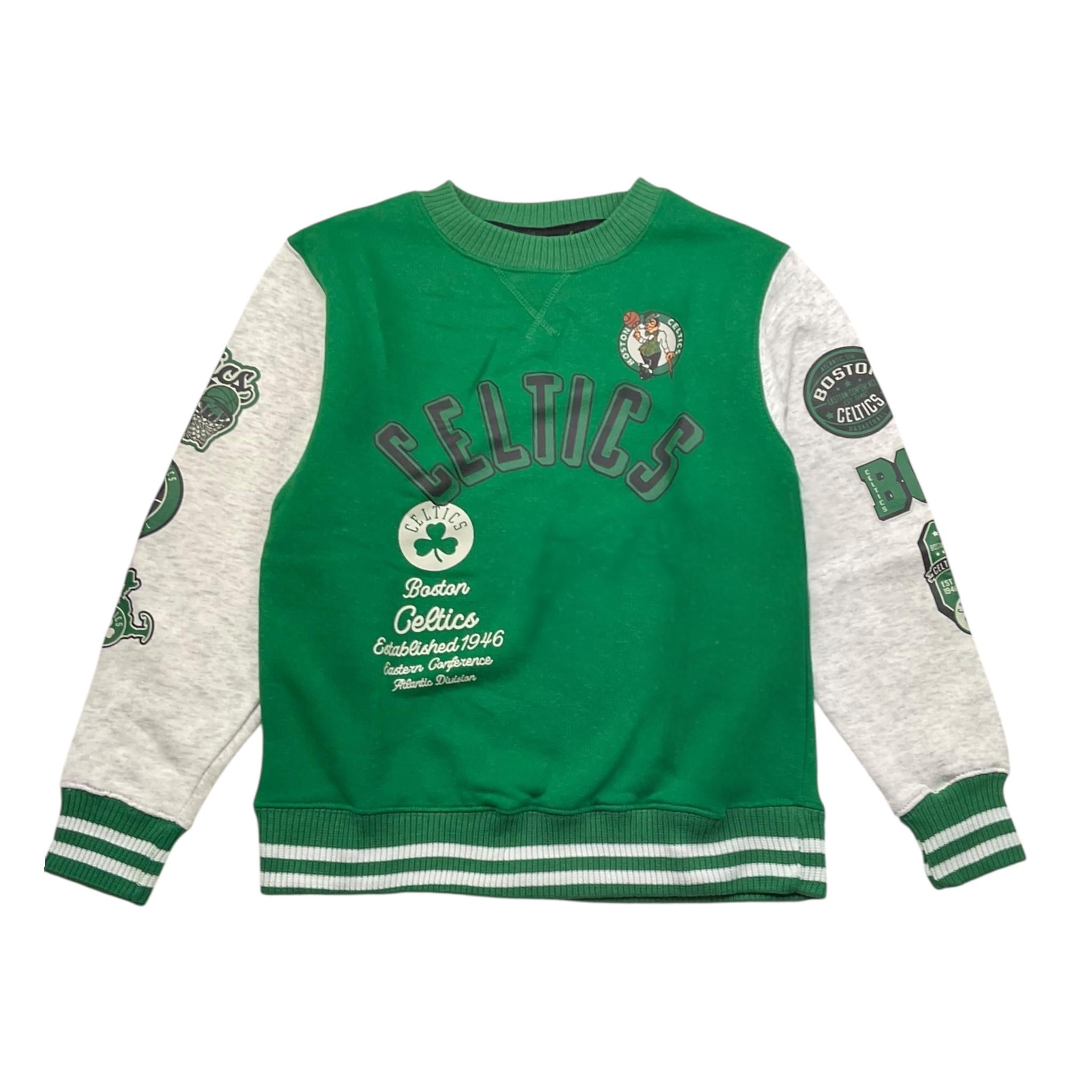 NBA felpa bicolore girocollo con stampa Verde per Bambino EK2B7FHCZ VERDE NBA 