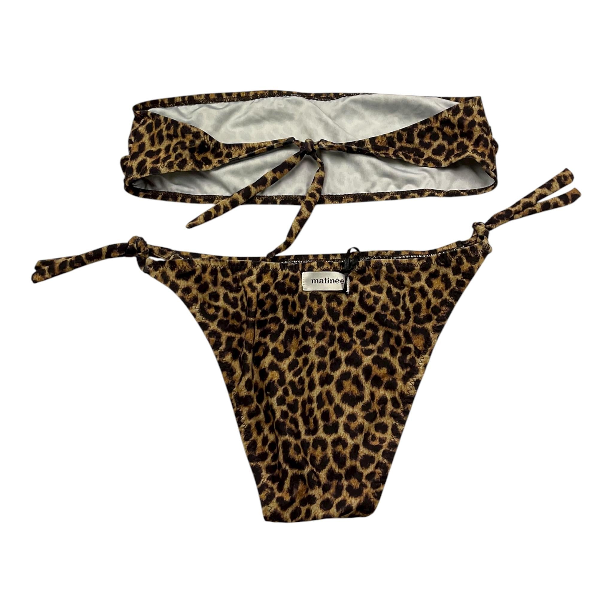 Matinée Costume 2 Pezzi Triangolo-Fascia con Fantasia Maculata per Bambina CC1015 MARRONE MATINÉE 