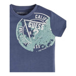 Guess T-Shirt Gircollo Tinta Unita con Stampa per Neonato N3GI16K8HM0 BLU GUESS 