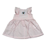 Moschino Abito Tinta Unita con Fantasia A Quadretti per Neonata MDV0DC ROSA MOSCHINO 