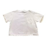 Lalalu' T-Shirt Tinta Unita Girocollo con Taschino per Bambina TSL80PB BIANCO LALALU' 