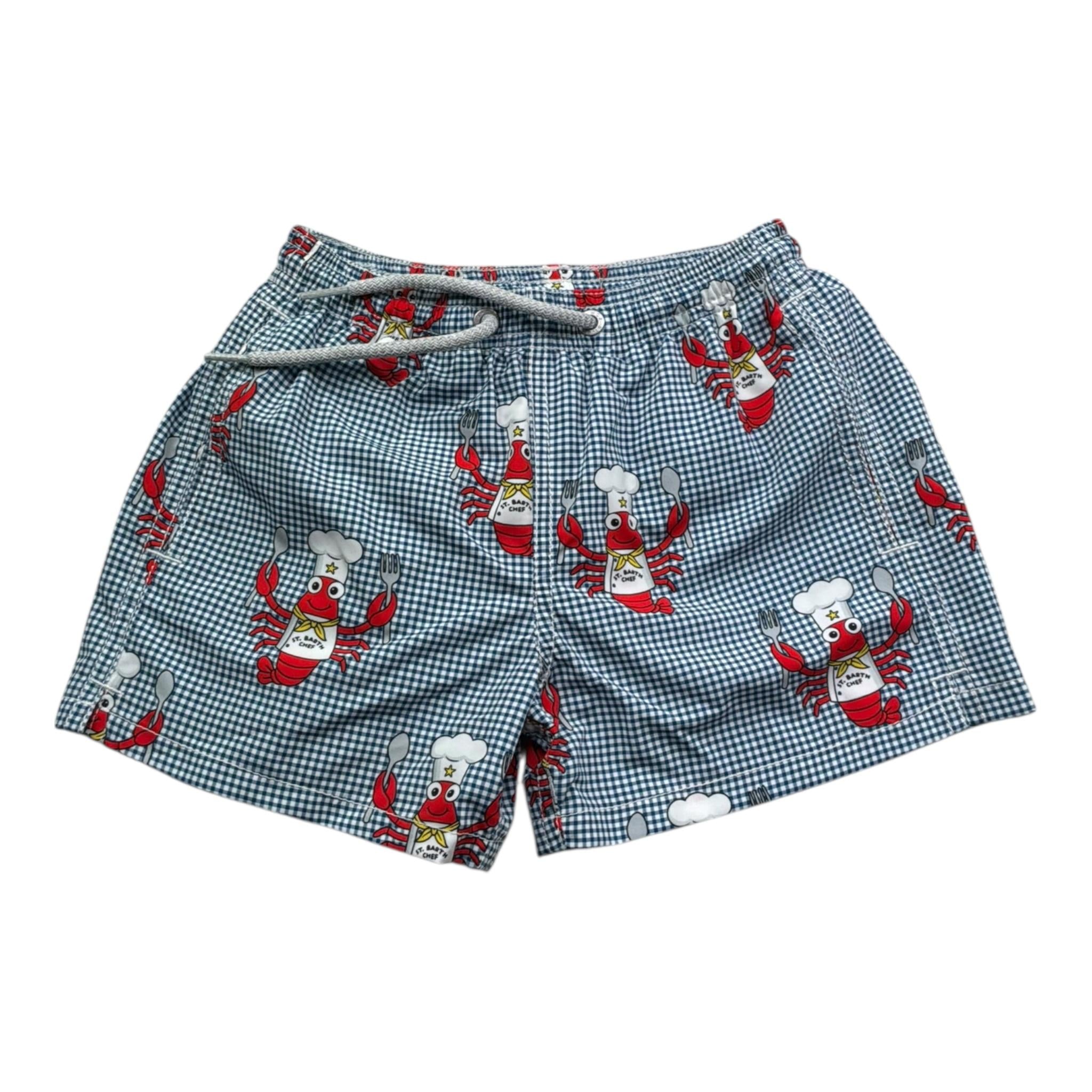 Saint Barth Costume Tinta Unita con Fantasia per Bambino 0073L BLU SAINT BARTH 