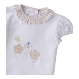 Minibanda T-Shirt Tinta Unita con Colletto E Stampa per Neonata 3B724 BIANCO MINIBANDA 