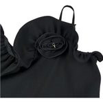 Elisabetta Franchi Abito A Bretelle Tinta Unita con Applicazioni per Bambina EFAB604X NERO ELISABETTA FRANCHI 