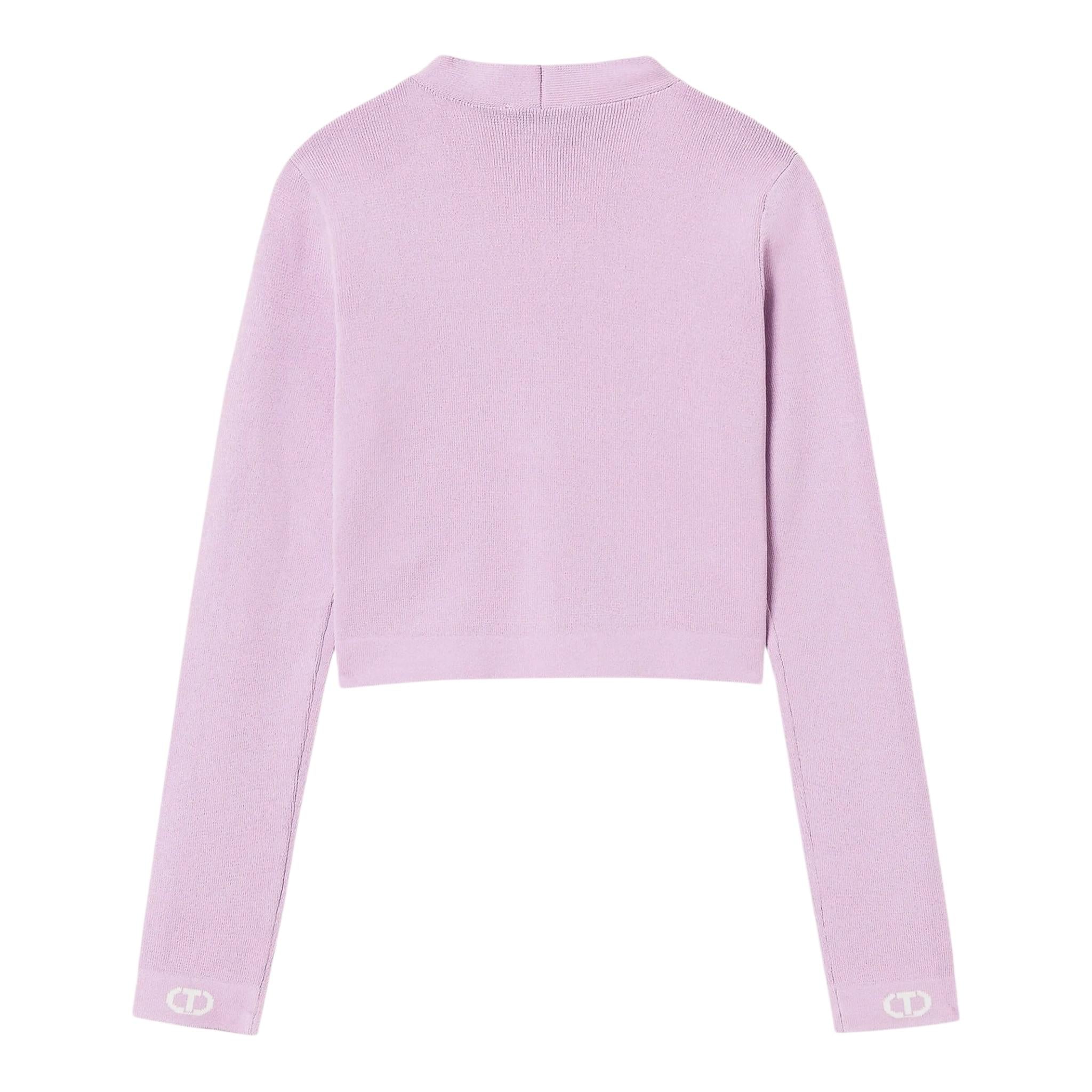 Twinset Cardigan Tinta Unita con Bottoni In Contrasto per Bambina 251GJ3QW4 LILLA TWINSET 