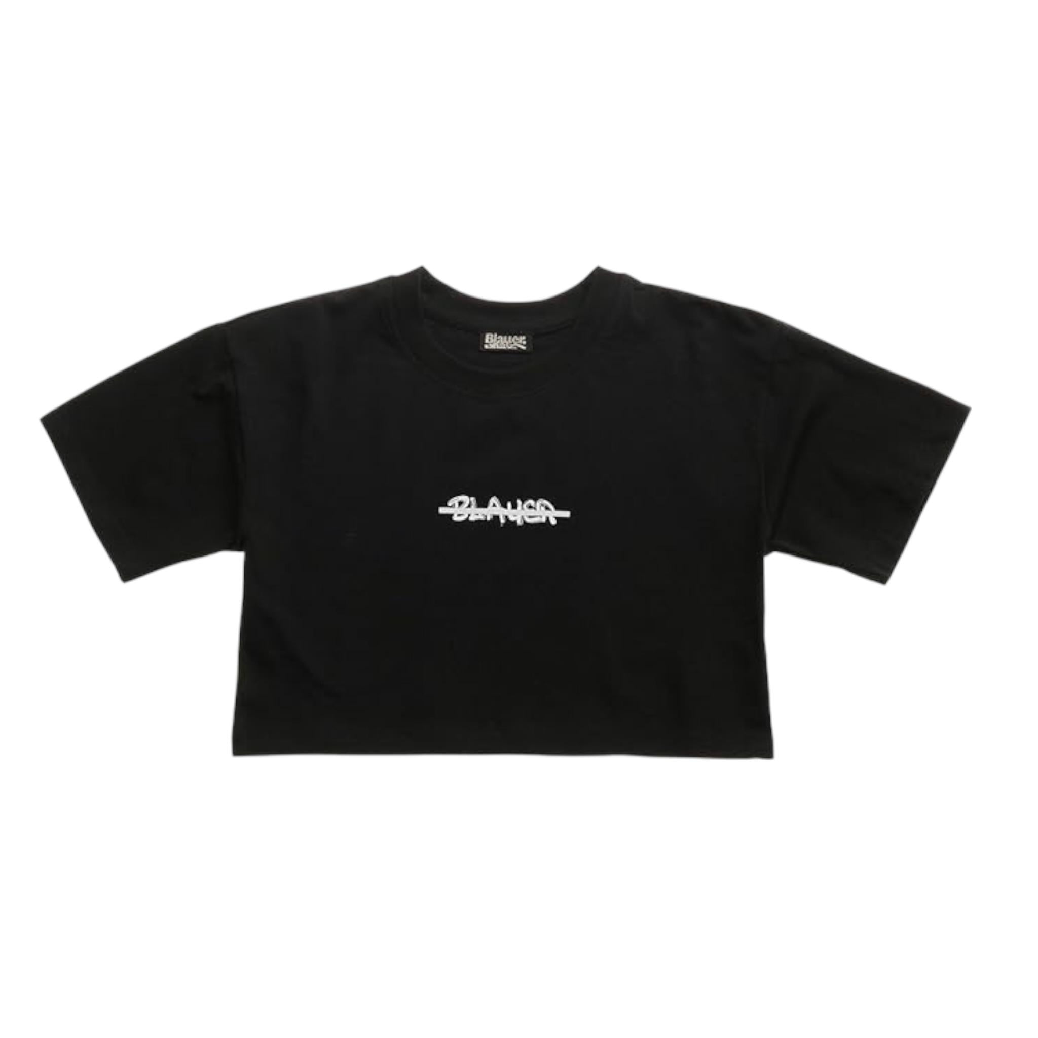Blauer T-Shirt Girocollo Tinta Unita con Stampa per Bambina 25SBLGH02550X NERO BLAUER 