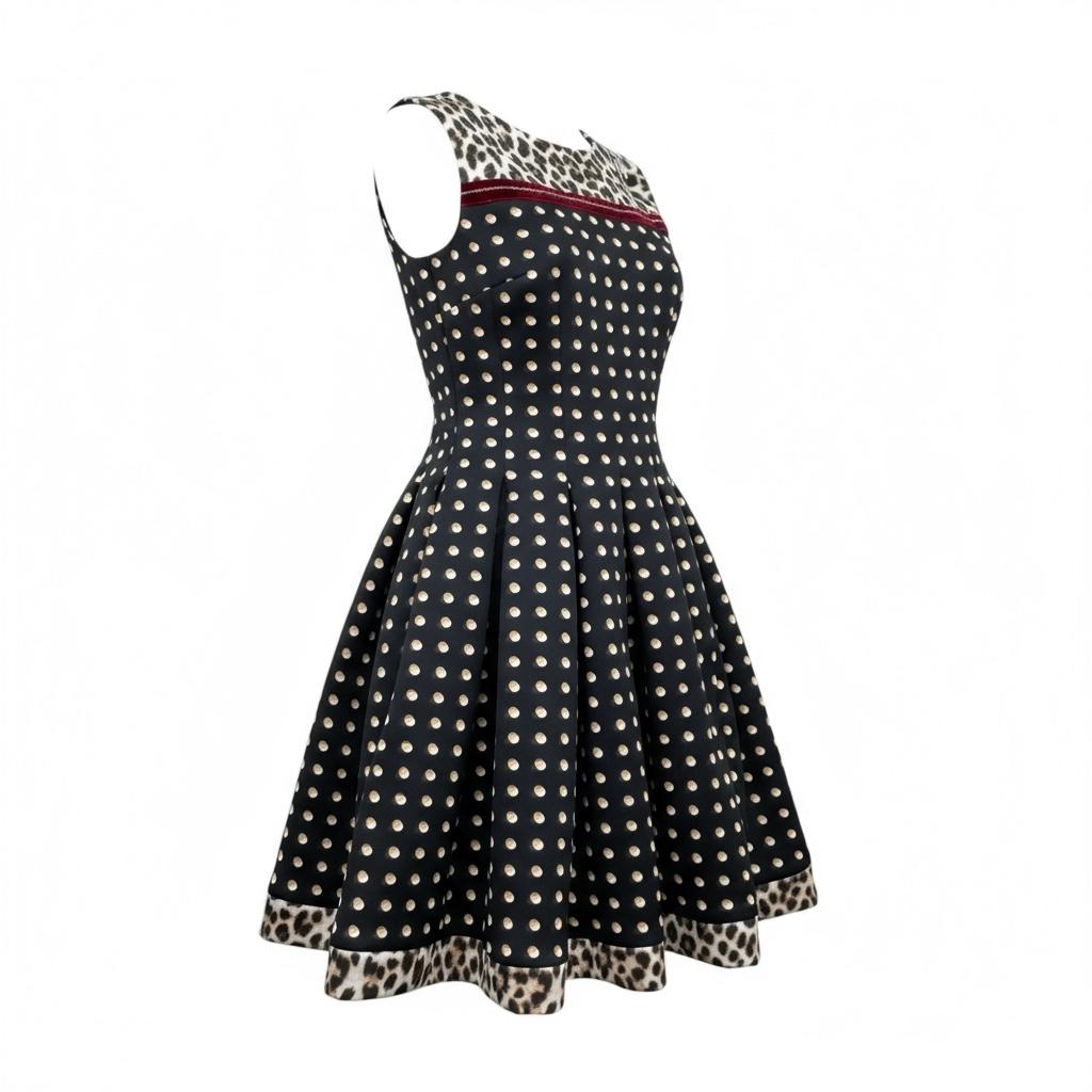 Monnalisa Abito Cerimonia Giromanica con Fantasia per Bambina 418906 NERO MONNALISA 