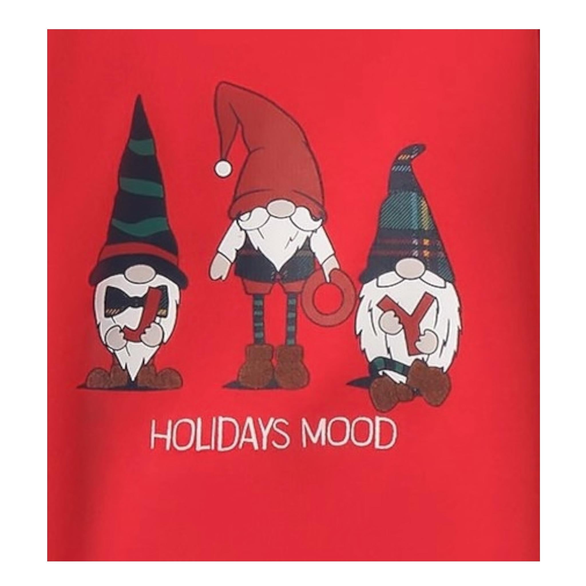 MINI BANDA felpa girocollo tinta unita con stampa gnomi Rosso per Neonato 0A151 ROSSO MINI BANDA 