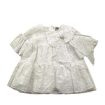 Little Bear Abito Tinta Unita Traforato con Fiocco per Bambina 8204 BIANCO LITTLE BEAR 