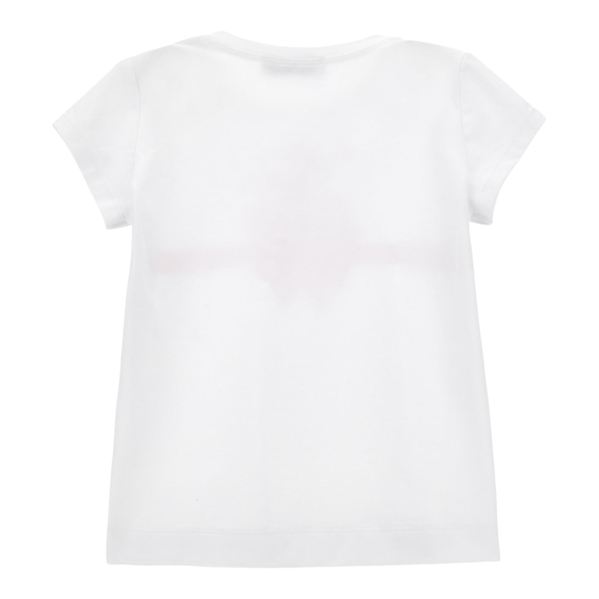 Monnalisa T-Shirt Girocollo Tinta Unita con Stampa per Bambina 11E609X BIANCO MONNALISA 