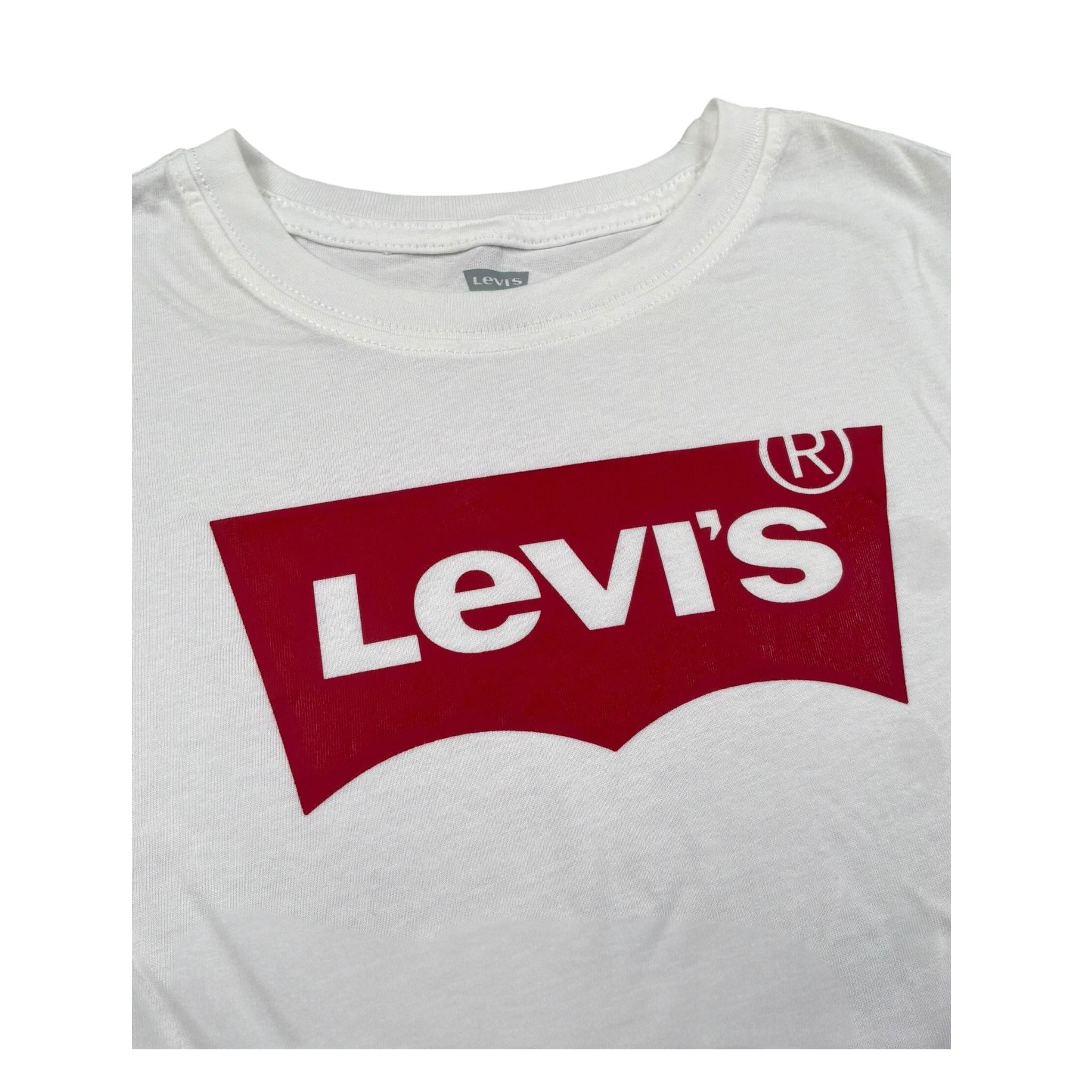Levi'S T-Shirt Girocollo Tinta Unita con Logo per Bambina 3E0220 BIANCO LEVI'S 