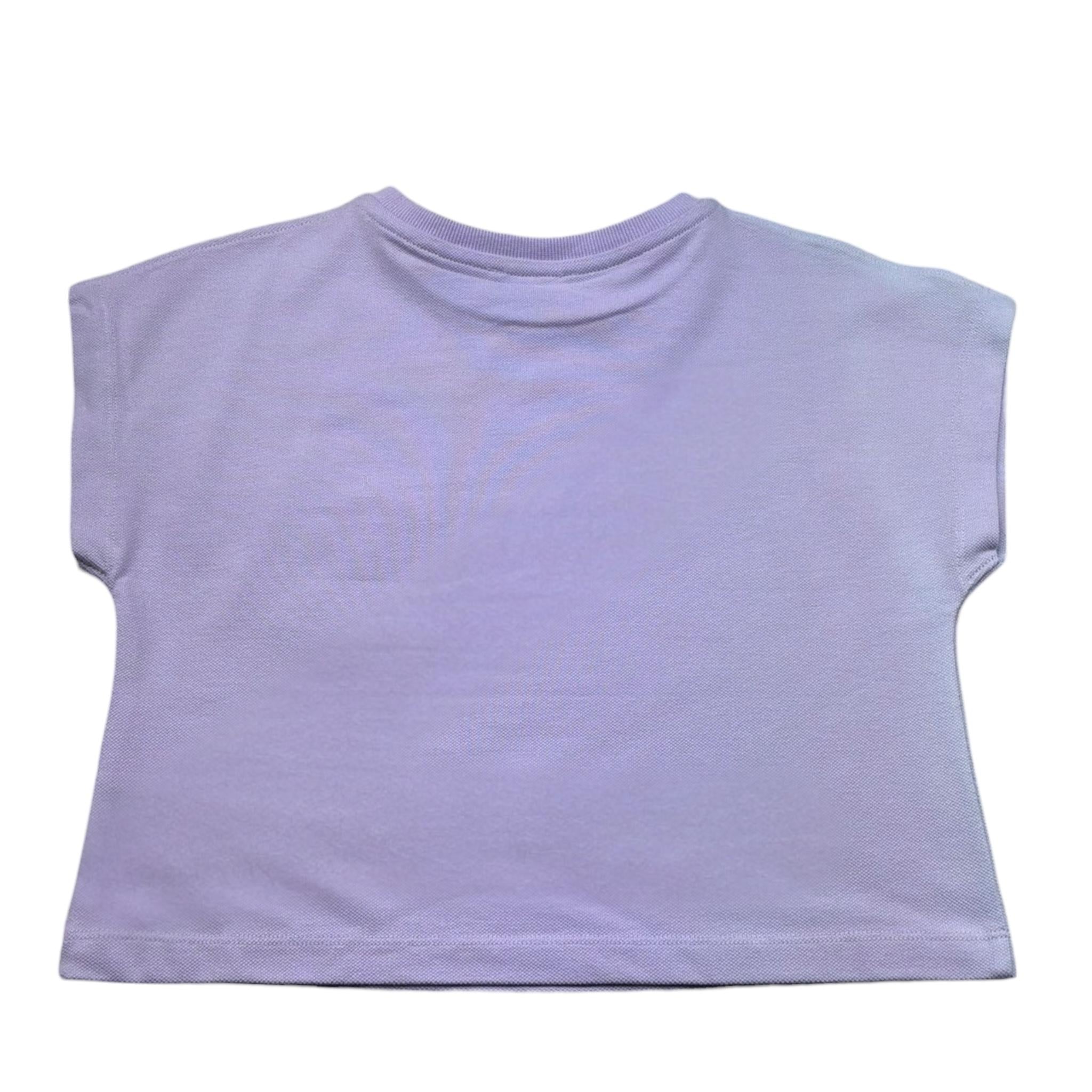 Moschino T-Shirt Girocollo Tinta Unita con Stampa per Bambina HDM06X LILLA MOSCHINO 