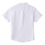 Minibanda Camicia Mezza Manica Tinta Unita con Papillon per Neonato 0B131 BIANCO MINIBANDA 