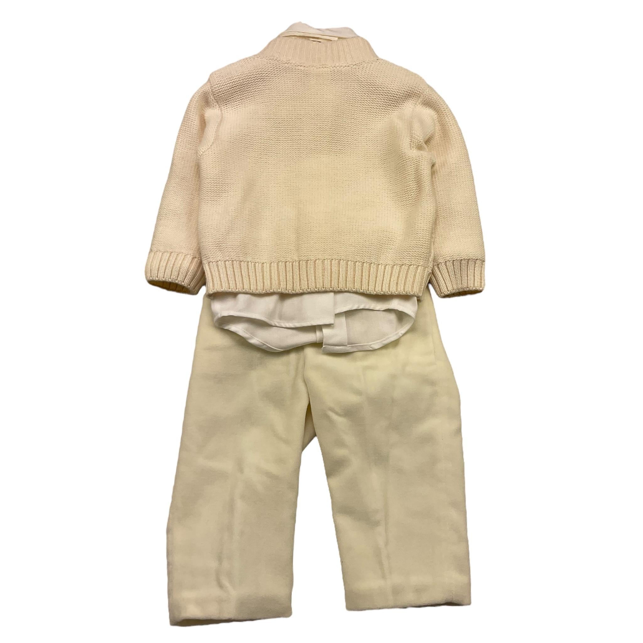 MINU' completo 4 pezzi cardigan-camicia-pantalone-papilln Panna per Neonato M3953L4 PANNA MINU' 