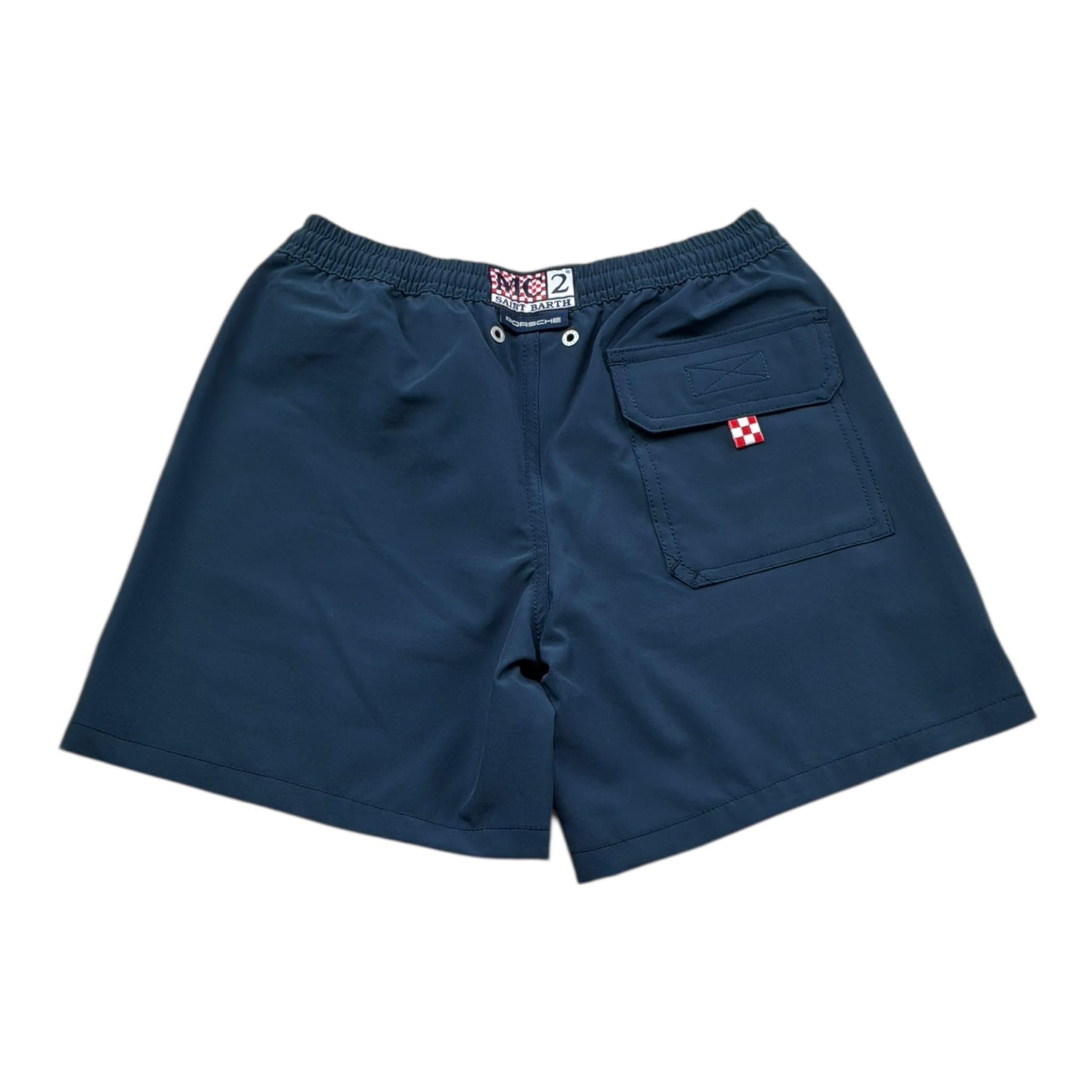 Saint Barth Costume Tinta Unita Modello Boxer con Stampa per Bambino 00422L BLU SAINT BARTH 