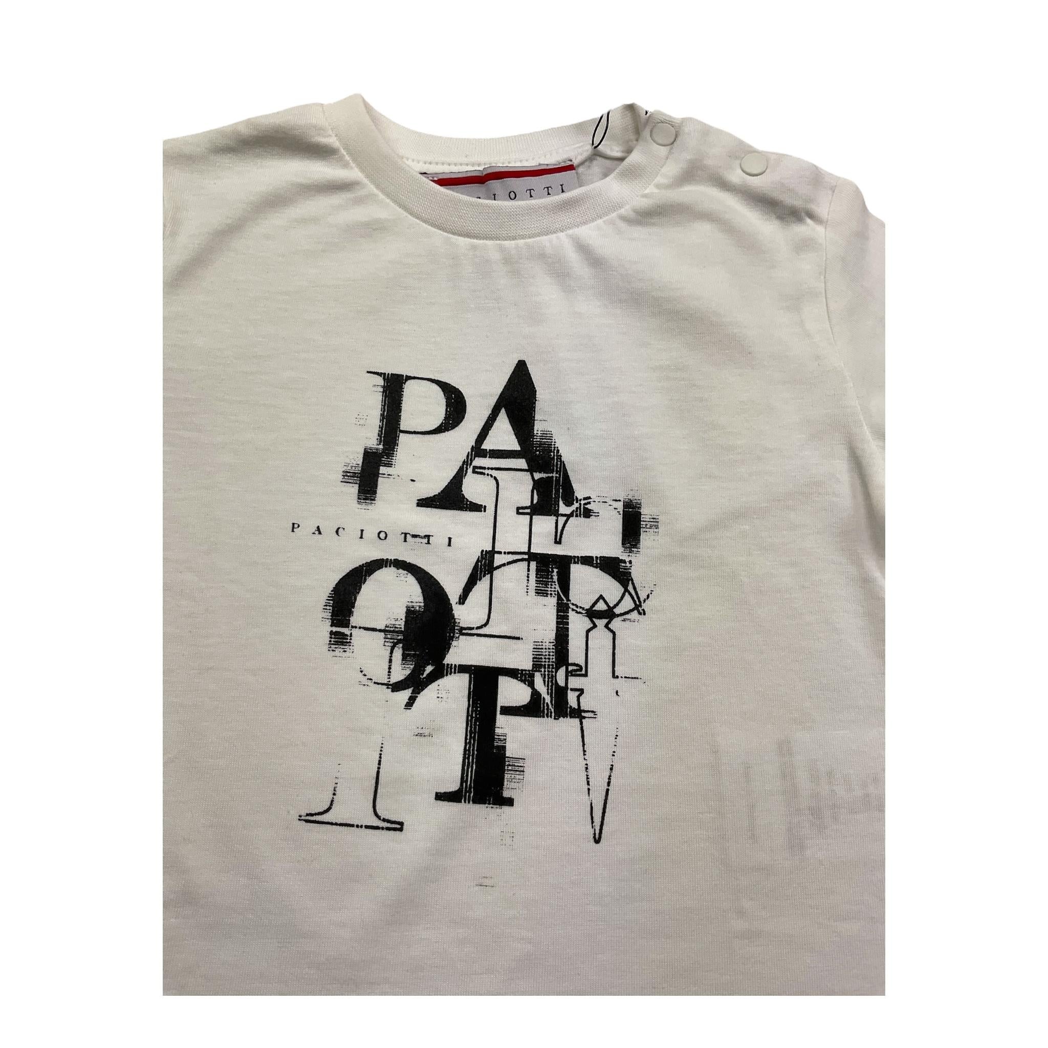 Cesare Paciotti T-Shirt Girocollo Tinta Unita con Stampa per Neonato TSP5167BNX BIANCO CESARE PACIOTTI 