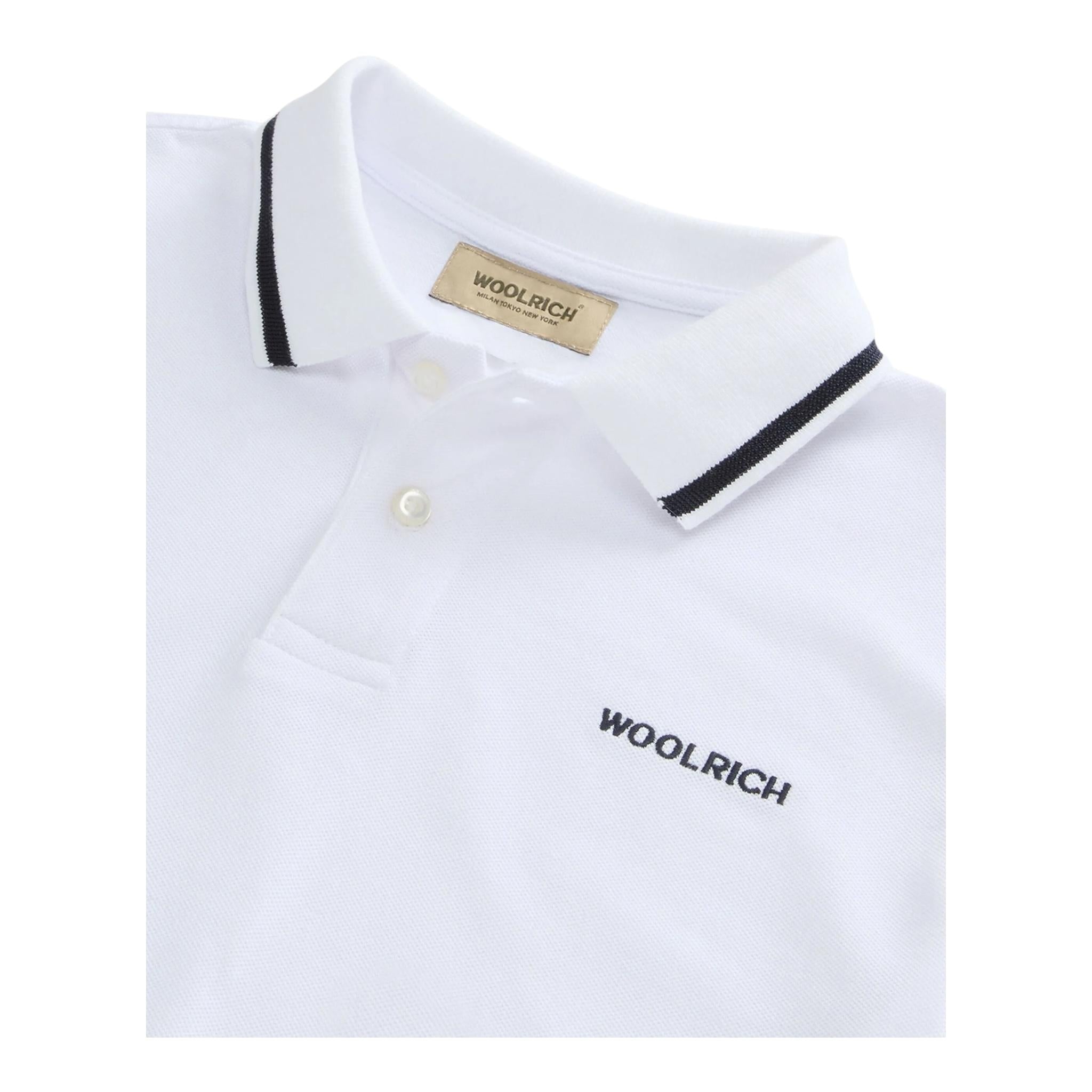 Woolrich Polo Mezza Manica Tinta Unita con Profili In Contrasto per Bambino CFWKPO0040MRUT BIANCO WOOLRICH 