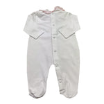 Ninnaoh Tutina Tinta Unita con Stampa E Colletto per Neonata E2215T BIANCO NINNAOH 