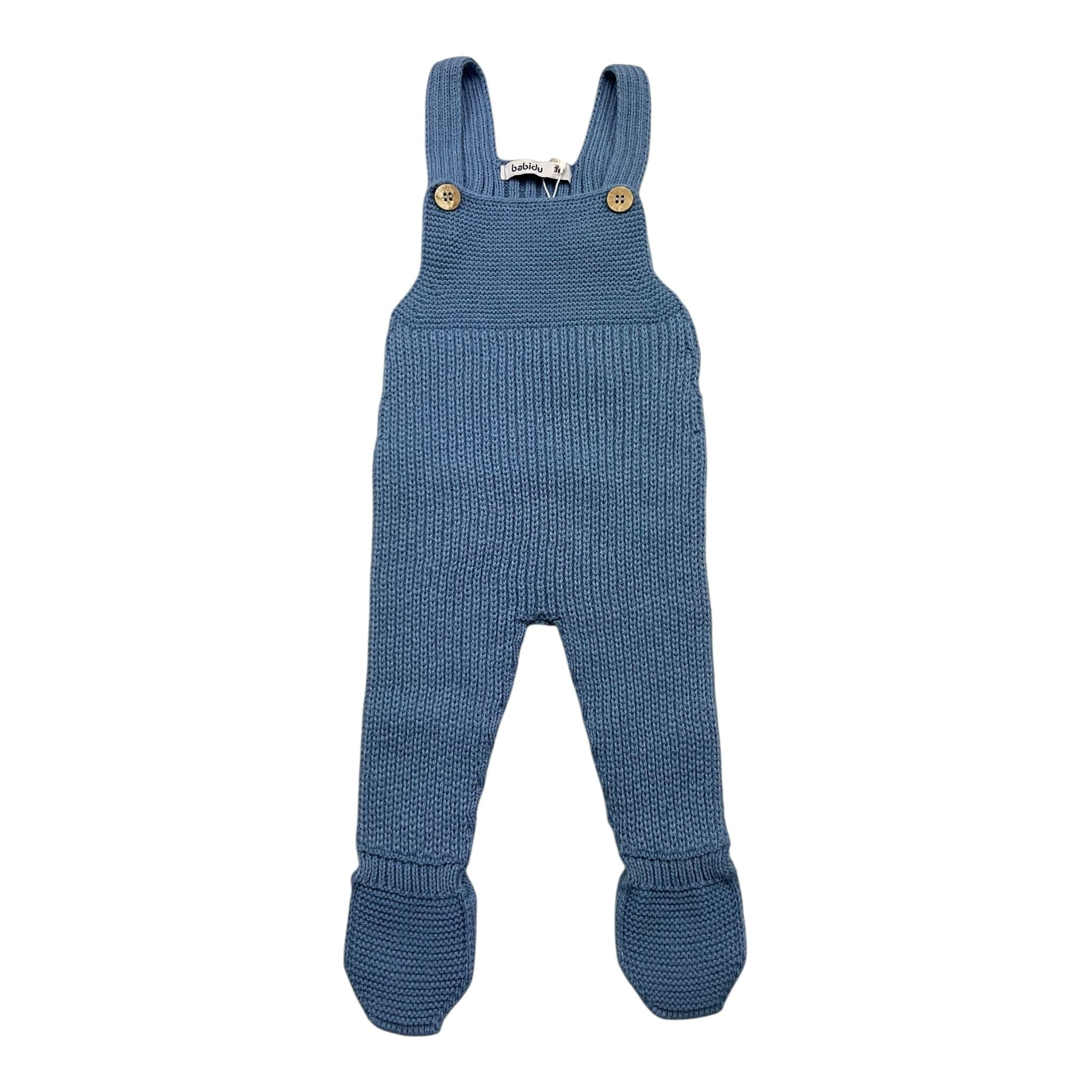 BABIDU salopette tinta unita con bottoni Azzurro per Neonato 20682 AZZURRO BABIDU 