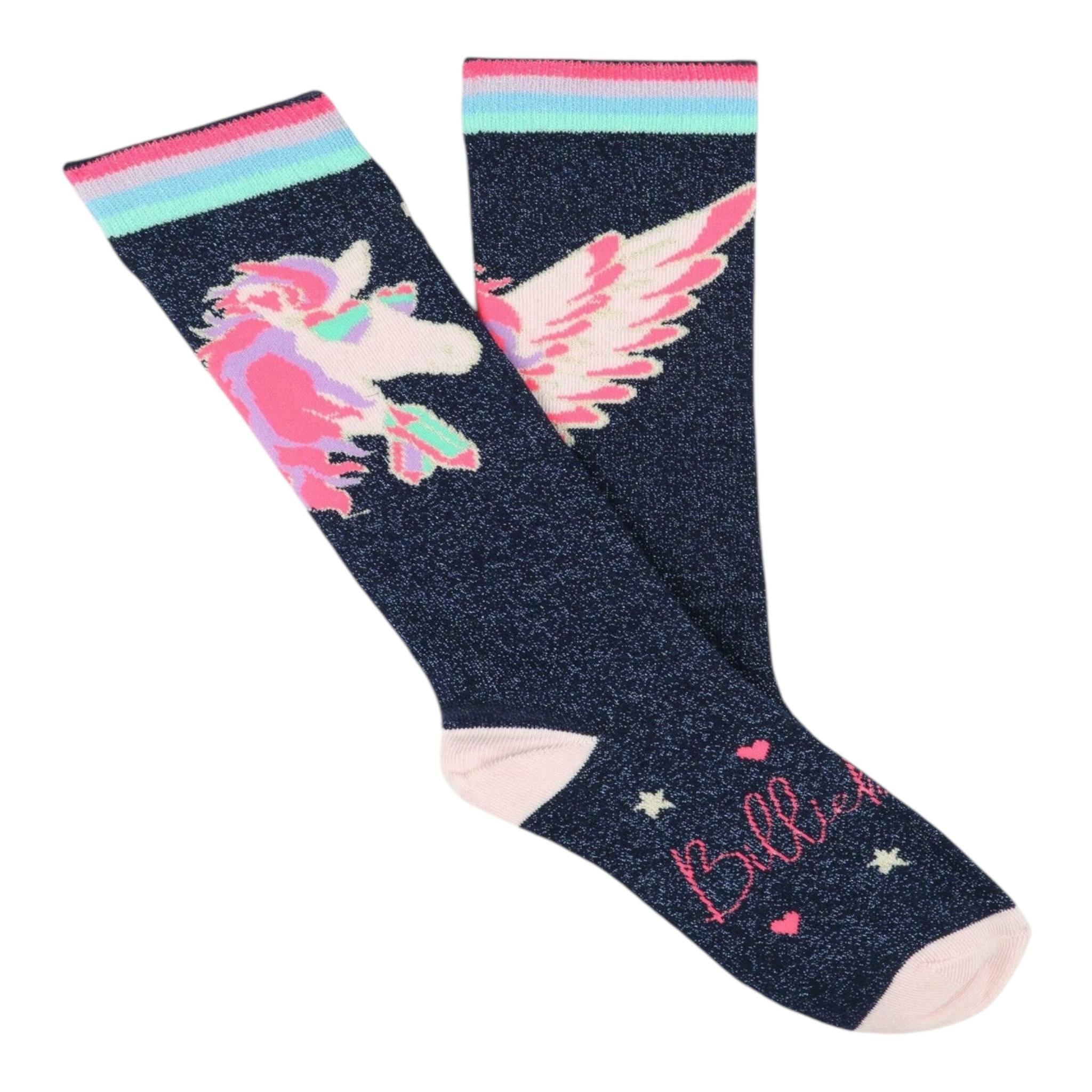 BillIEBLUSH calzini tinta unita glitterati e stampe Blu per Bambina U20592 BLU BillIEBLUSH 