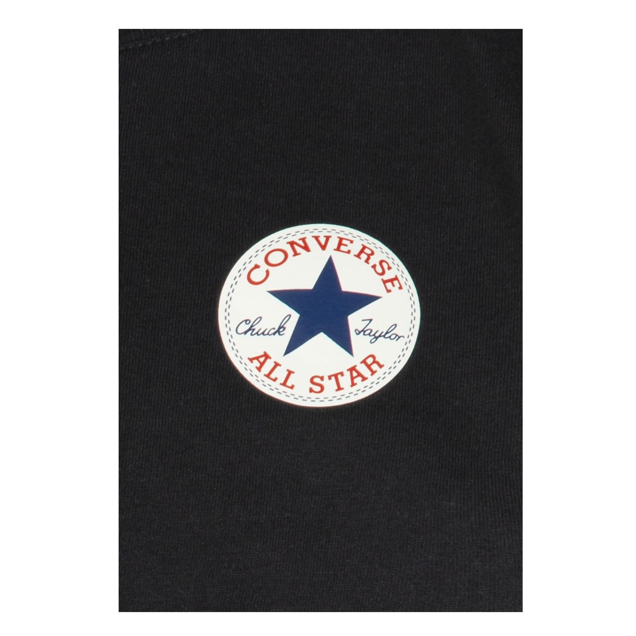 Converse T-Shirt Girocollo tinta unita con Logo Nero per Bambino 9C9506 NERO CONVERSE 