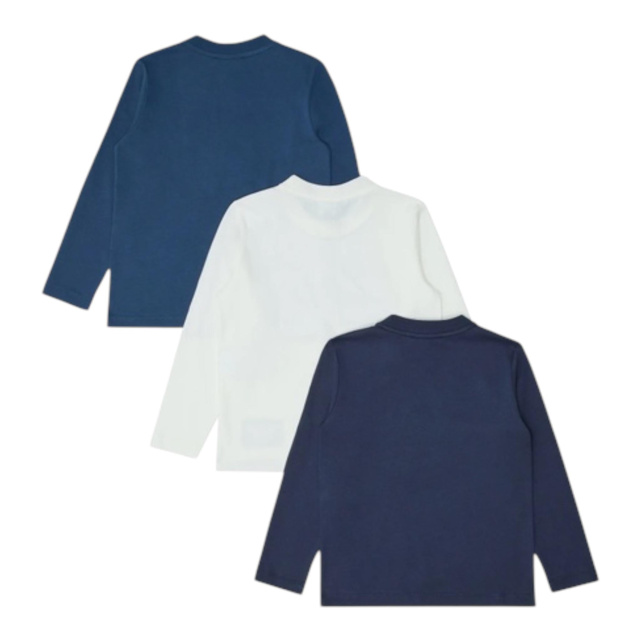 EMPORIO ARMANI set shirt 3pz tricolore con logo Blu per Neonato 6DHDJ4 BLU EMPORIO ARMANI 