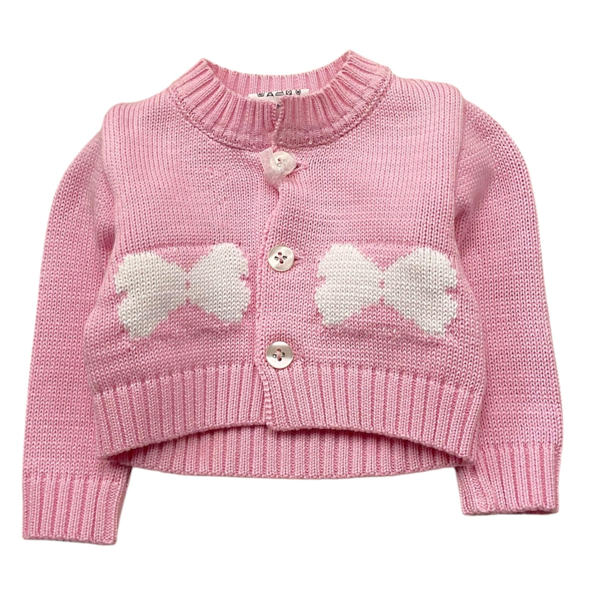 I Delfi Cardigan Tinta Unita con Stamoa per Neonata 25P5051 ROSA I DELFI 